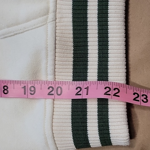 Lazy Sunday Size S Cream with Green Trim "Brooklyn" Hoodie Sweatshirt - Picture 11 of 13